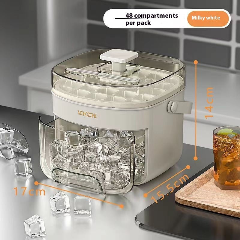 Vassoio per ghiaccio portatile da esterno, pratico e di tipo a pressione, secchiello per ghiaccio di grande capacità, 48 contenitori per ghiaccio extra large, vassoio portaoggetti in plastica per alimenti, gadget da cucina essenziale - universeshop2