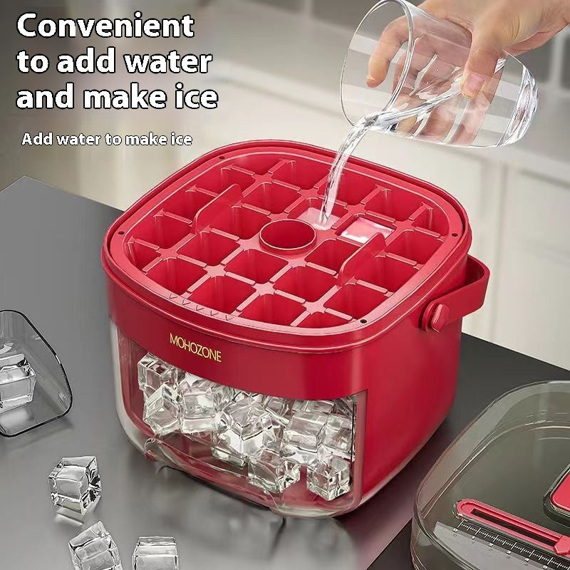 Vassoio per ghiaccio portatile da esterno, pratico e di tipo a pressione, secchiello per ghiaccio di grande capacità, 48 contenitori per ghiaccio extra large, vassoio portaoggetti in plastica per alimenti, gadget da cucina essenziale - universeshop2