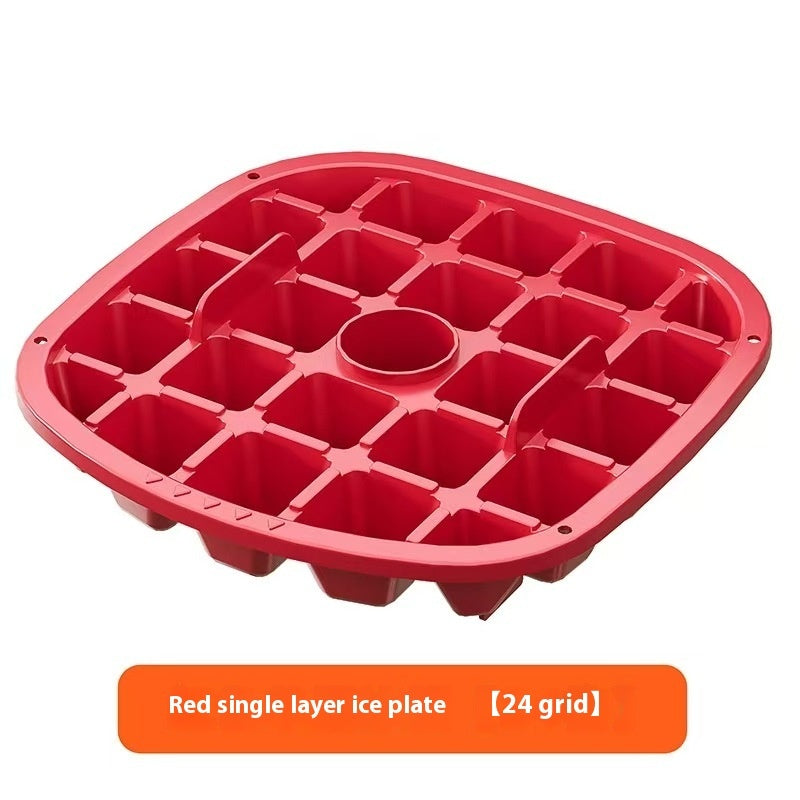 Vassoio per ghiaccio portatile da esterno, pratico e di tipo a pressione, secchiello per ghiaccio di grande capacità, 48 contenitori per ghiaccio extra large, vassoio portaoggetti in plastica per alimenti, gadget da cucina essenziale - universeshop2