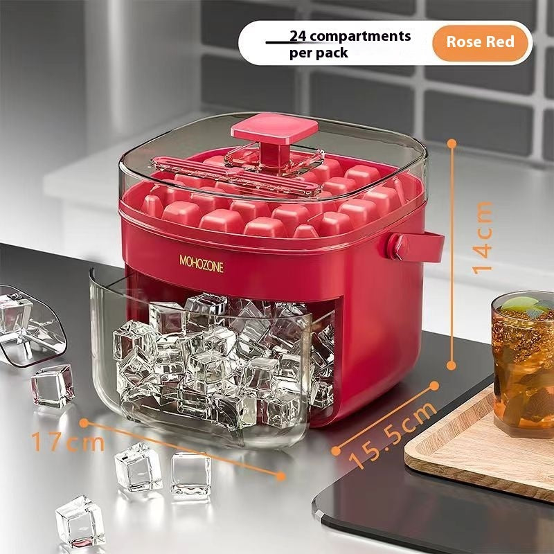 Vassoio per ghiaccio portatile da esterno, pratico e di tipo a pressione, secchiello per ghiaccio di grande capacità, 48 contenitori per ghiaccio extra large, vassoio portaoggetti in plastica per alimenti, gadget da cucina essenziale - universeshop2