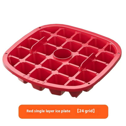 Vassoio per ghiaccio portatile da esterno, pratico e di tipo a pressione, secchiello per ghiaccio di grande capacità, 48 contenitori per ghiaccio extra large, vassoio portaoggetti in plastica per alimenti, gadget da cucina essenziale - universeshop2